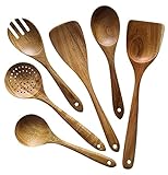 Juego de utensilios de cocina de madera de acacia, Juego de utensilios de cocina de madera...