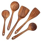 AOOSY utensilios de madera para cocina,5 uds. Herramientas de cocina de madera japonesa...