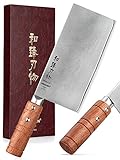 Serie HEZHEN YM3L,Cuchillo de Cocina Chino de 18cm,Cuchillo de Carnicero Afilado...